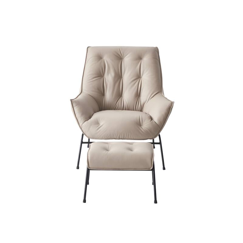 Dunnigan Tufted Accent Chair and Ottoman