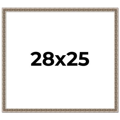 28x25 Frame Silver Versailles Ornate Solid Wood Picture Frame | 1 Inch