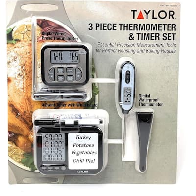 Taylor 3 Piece Thermometer and Timer Set - 6.5" x 8" x 1.5"