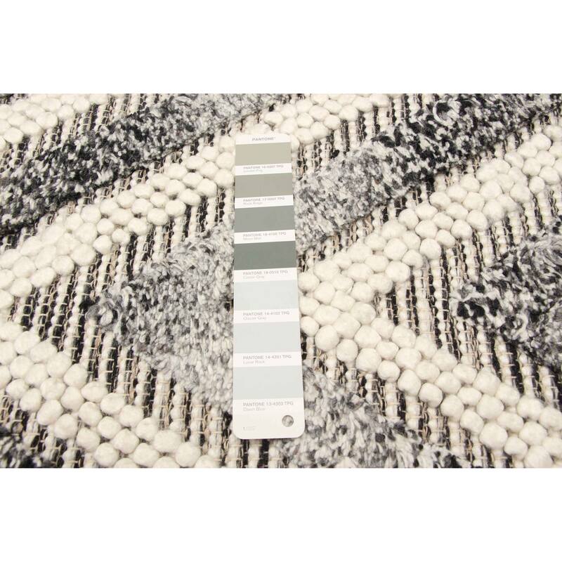 ECARPETGALLERY Braid weave Sienna Grey Wool Rug - 5'0 x 8'3