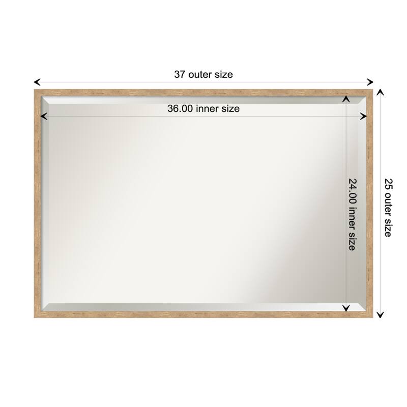 Imprint Beveled Wood Framed Wall Mirror - Imprint Light Bronze - Glass Size 36x24