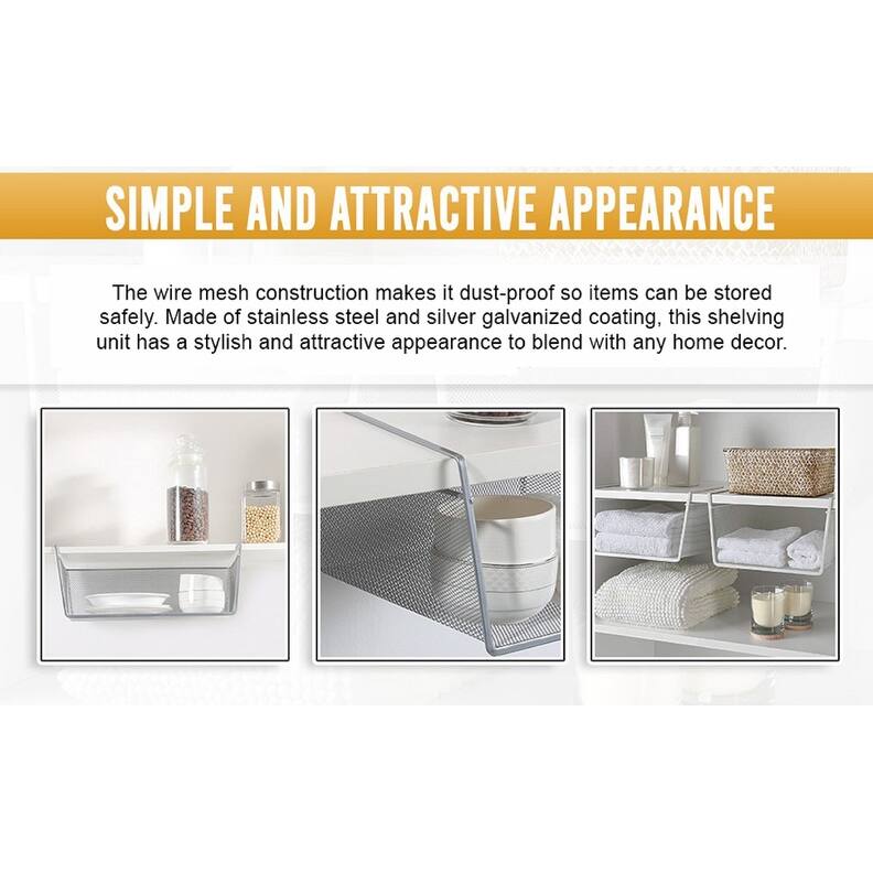 Under Shelf Basket, Mesh Stainless Steel Storage Under Hanging