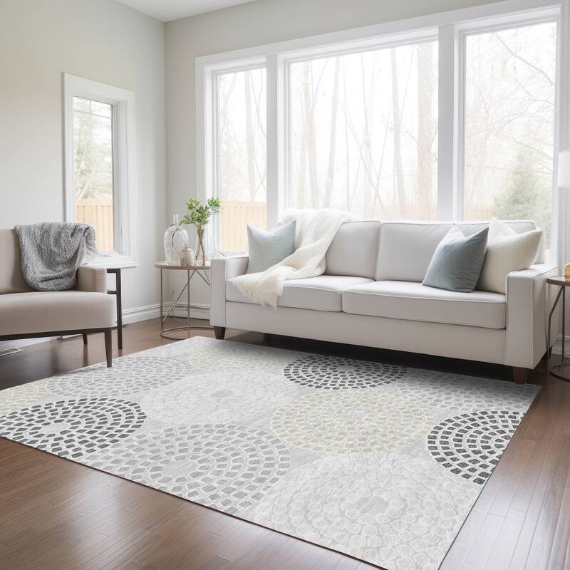 Machine Washable Indoor/ Outdoor Chantille Contemporary Rug