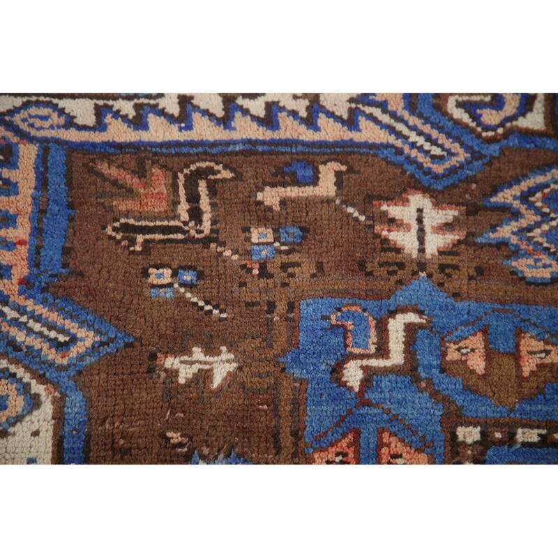 Hand Knotted Oriental 100% Wool Carpet Traditional Medallion Red Heriz Area Rug - 10' 1'' X 7' 5''