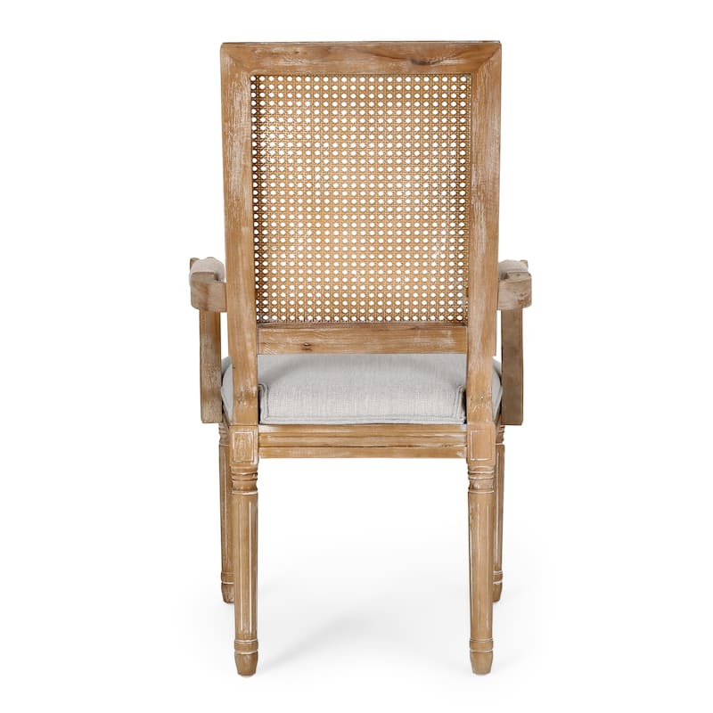Marlette Wood and Cane Upholstered Expandable 7 Piece Dining Set by Christopher Knight Home