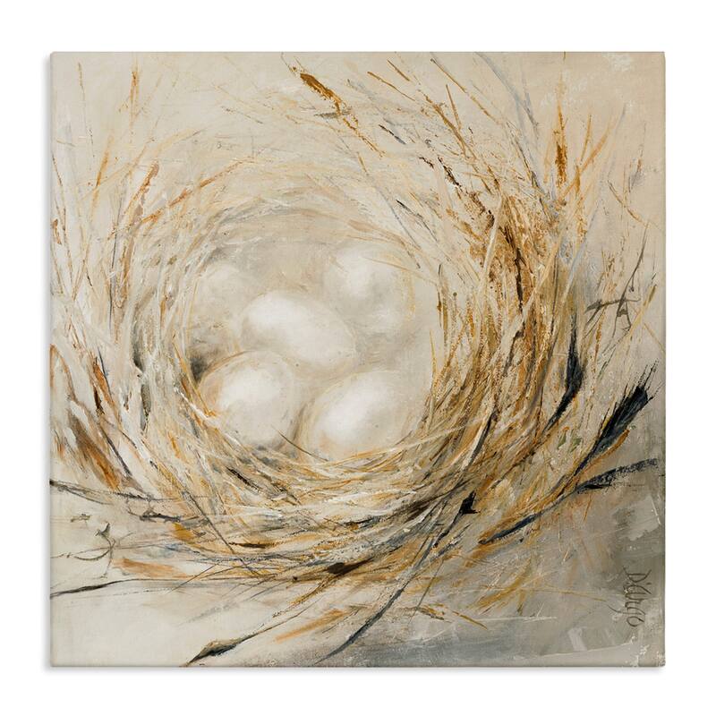 Stupell Abstract Baby Bird Egg Nest Countryside Animals Canvas Wall Art - Multi-Color - 30 x 30