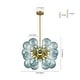 preview thumbnail 44 of 56, 18-Light Cluster Blue Glass Bubble Chandelier - 25in Wide Gold