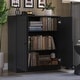 preview thumbnail 121 of 166, 100% Solid Wood 3-shelf Bookcase with Optional Doors by Palace Imports Solid Doors - Black