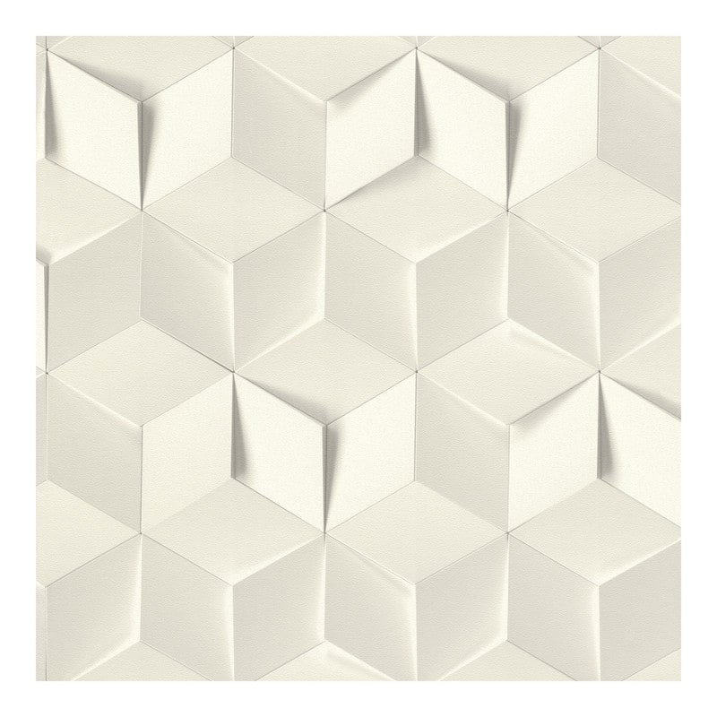 Rasch Catteau Off-White Cube Wallpaper - 20.5 x 396 x 0.025