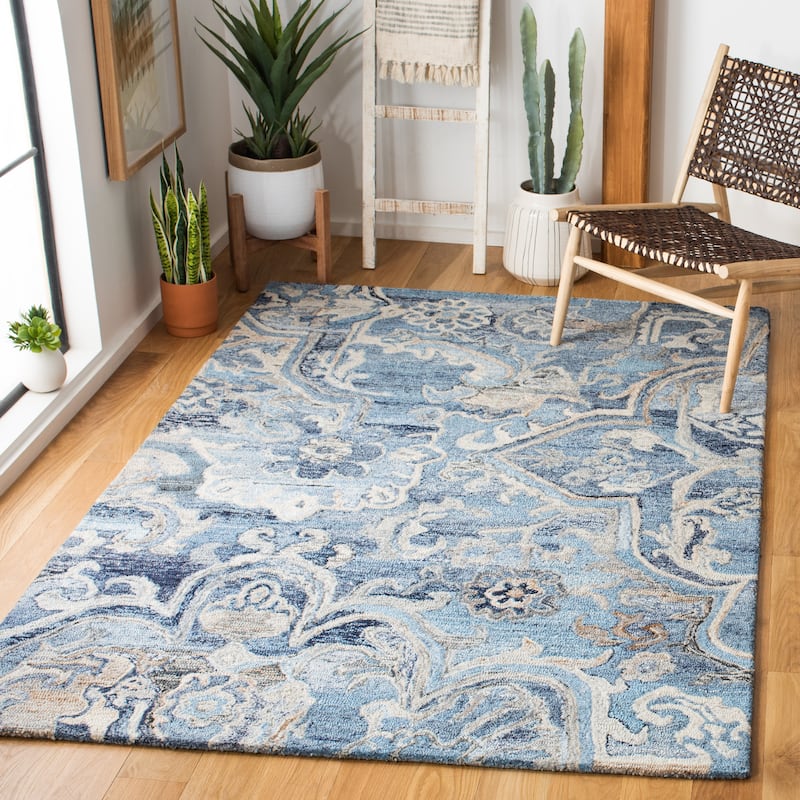 SAFAVIEH Handmade Marquee Nahla Rug - 3' x 5' - Blue/Grey