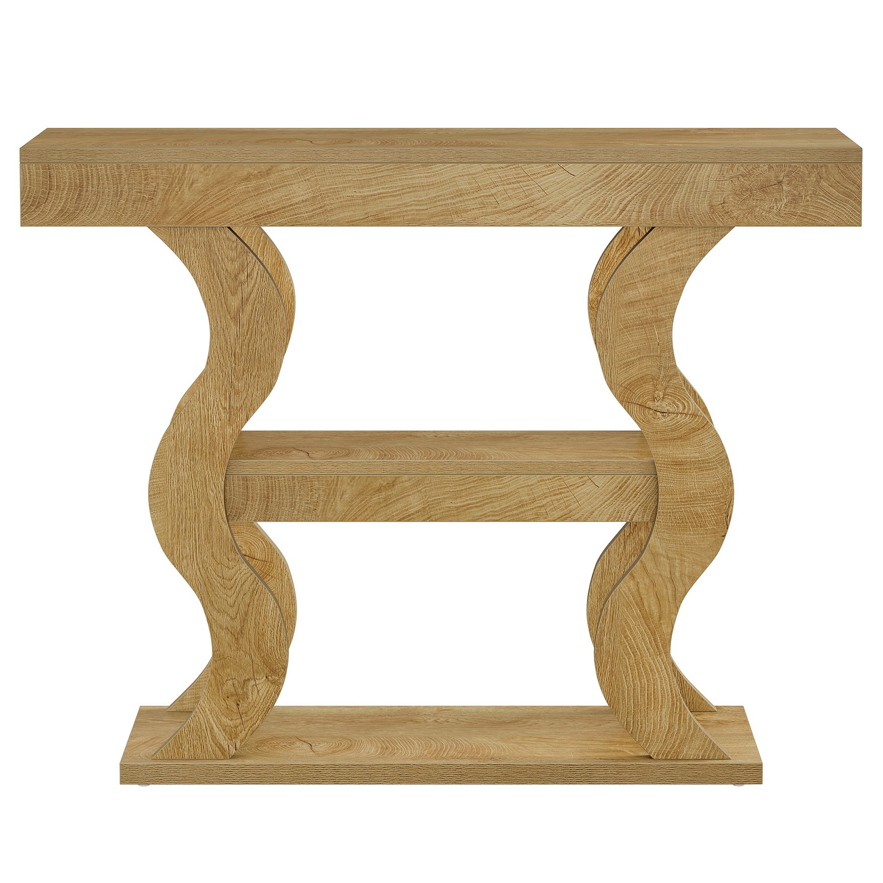 Console Table for Entryway, 3-Tier Wood Sofa Table with Storage Shelves for Living Room, Hallway, Foyer, Entrance