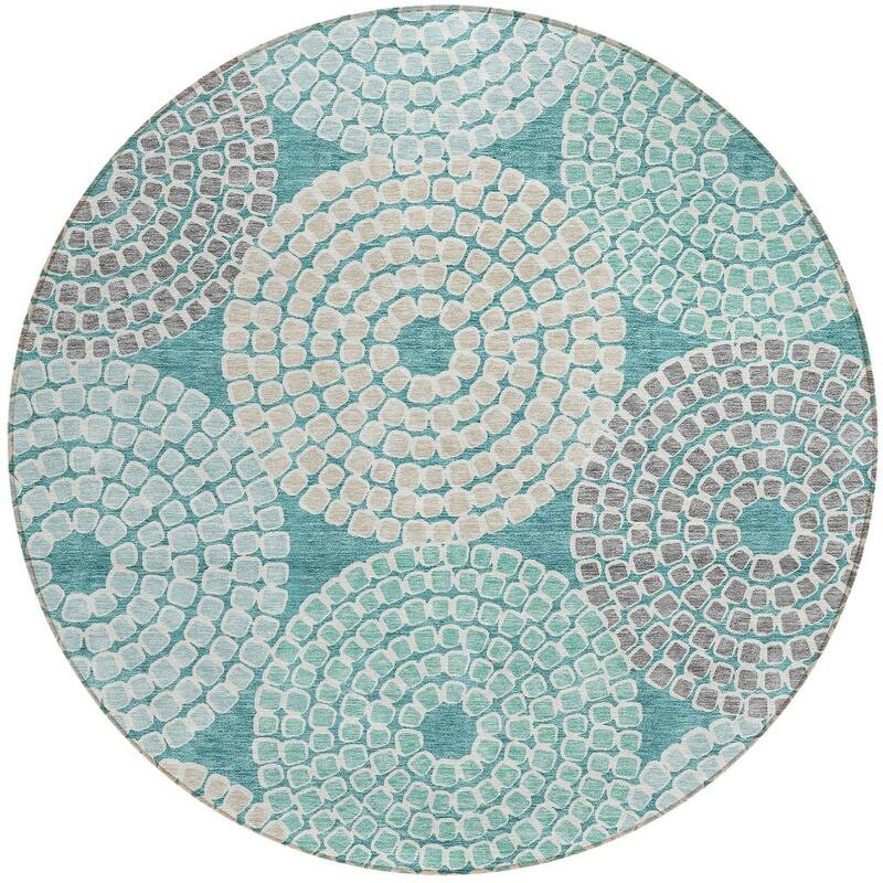 HomeRoots Geometric Transitional Rectangle Outdoor Rug