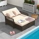 preview thumbnail 4 of 18, Gymax Patio Rattan Daybed Wicker Loveseat Sofa w/ Multifunctional