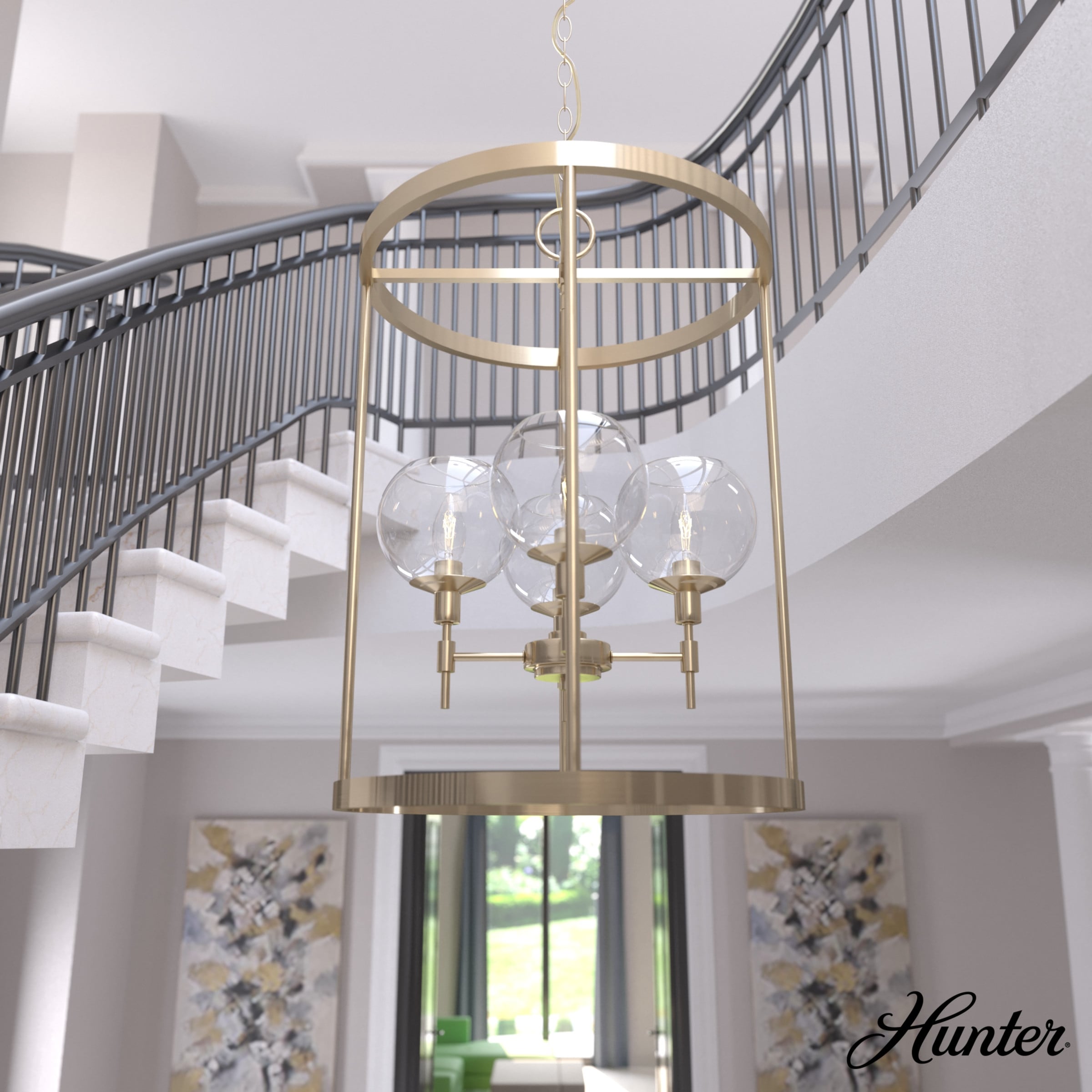 Hunter Xidane Lantern Pendant - Entry, Dining Room - Glam, Contemporary, Lantern