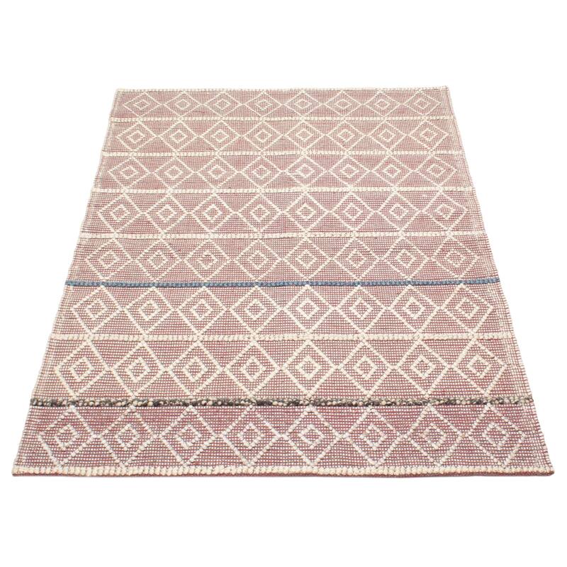 ECARPETGALLERY Braid weave Sienna Burgundy Wool Rug - 5'2 x 7'8