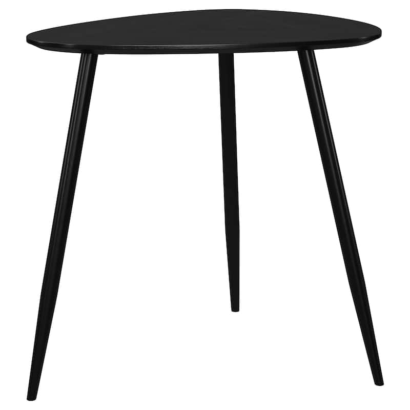Xander Black Triangular Solid Wood End Table