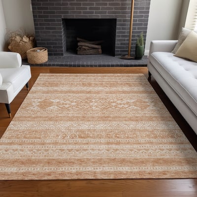 Machine Washable Indoor/ Outdoor Chantille Tribal Boho Rug