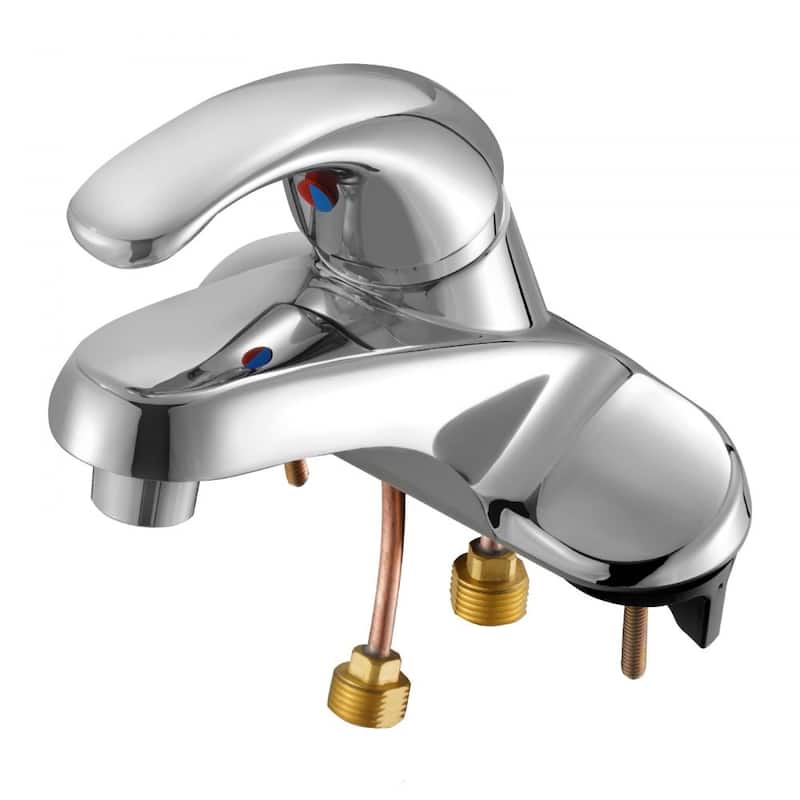 Chrome Stainless Steel Single Handle Kitchen Faucet with Press Drain - 6.30 x 5.12 x 9.06 inch