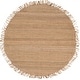 preview thumbnail 1 of 4, Hand-woven Natural Fiber Jute Area Rug - 6' Round - 6' Round Natural - 6' Round