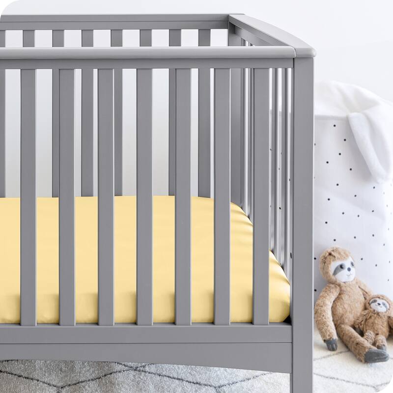 Bare Home Solid Ultra-Soft Crib Fitted Sheet