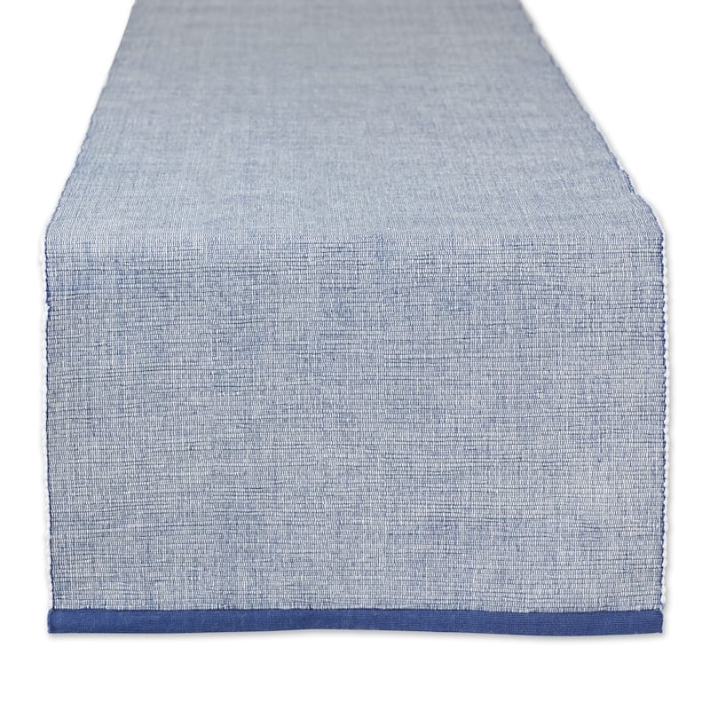 DII Mineral Eco-Friendly Chambray Fine Ribbed Table Runner 13x72 inches - French Blue