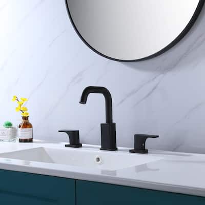 Widespread Double Handles Bathroom Faucet With Swivel Spout