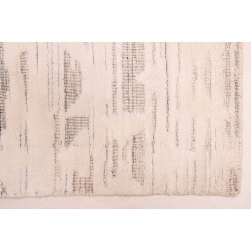 ECARPETGALLERY Hand Loomed Elysian Cream Wool Rug - 7'11 x 9'10