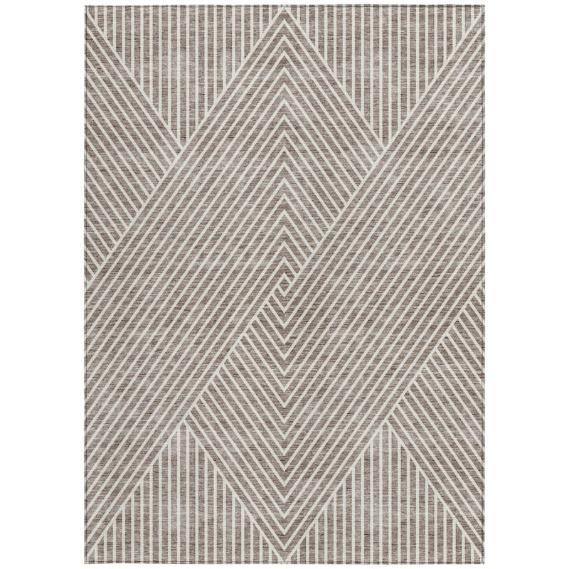 HomeRoots Geometric Transitional Rectangle Outdoor Rug