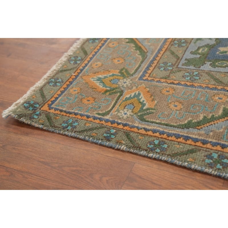 Hand Knotted Oriental 100% Wool Carpet Traditional Floral Oranges & Rust Tabriz Area Rug - 8' 7'' X 6' 6''