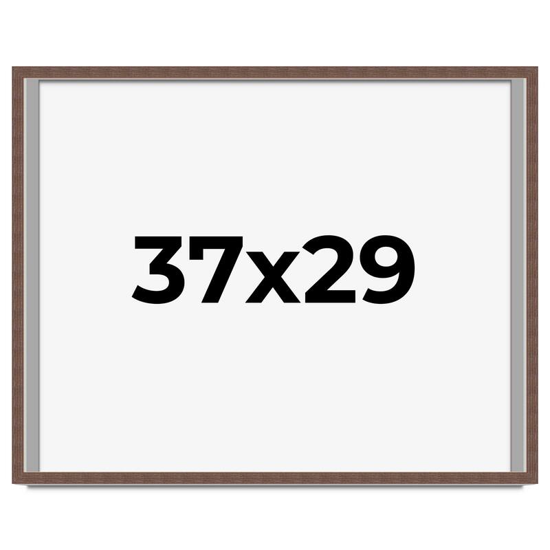 37x29 Shadow Box Frame Brown | 1.125 inches Deep Real Wood Rustic
