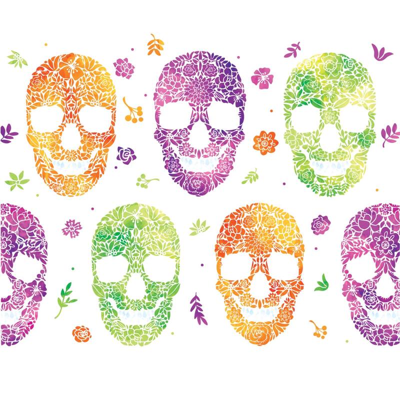 Tervis Floral Skulls Day of the Dead Halloween Made in USA Double Walled Insulated Travel Tumbler, Classic
