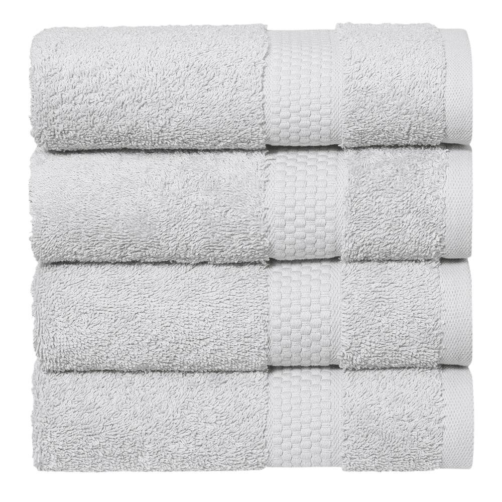 Authentic Hotel and Spa 100% Aeagean Long Staple Turkish Cotton, STARLIGHT Terry Hand Towels (Set of 4)
