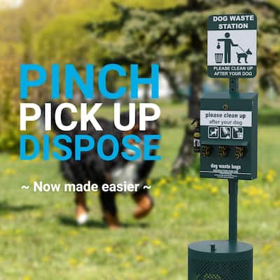 Pet Waste Station-Pull Out Bag Dispenser-Sanitizer Bottle-Pedal Trash Can