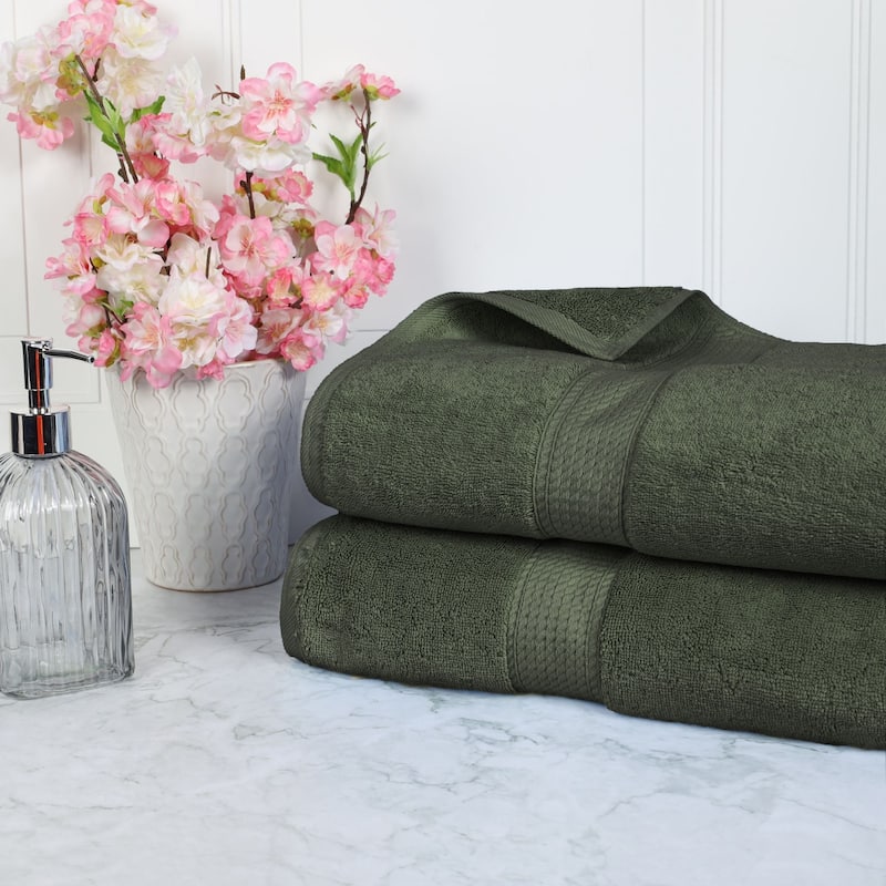 Blue Nile Mills Luxury 2-Piece Egyptian Cotton Bath Sheet Set, Thick Absorbent Oversized Bathroom Towels
