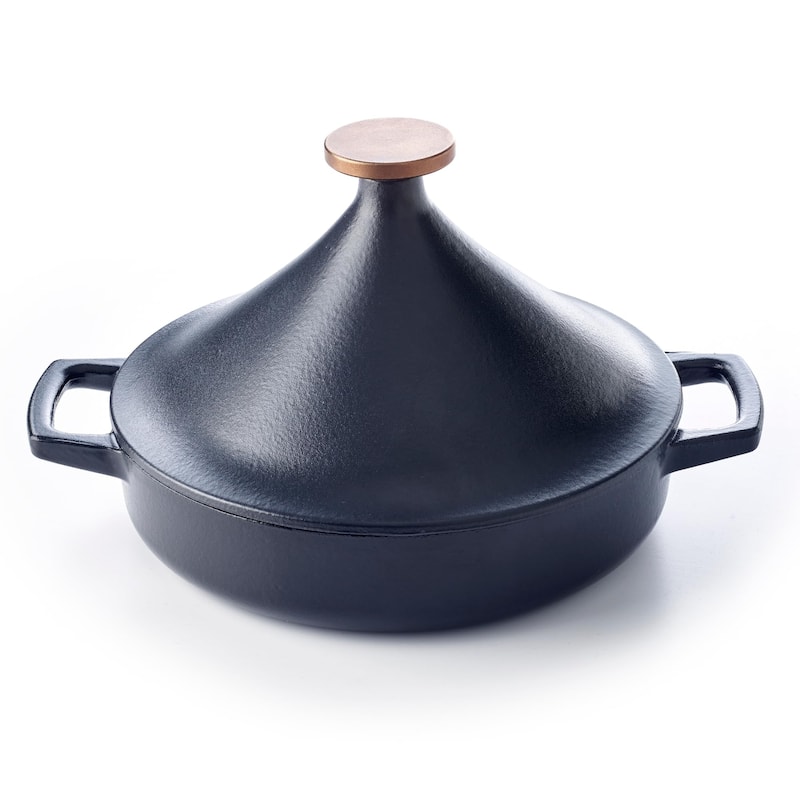 Alva Nori 3 Qt. Enameled Cast Iron Tagine Pot - 11" Black - 3 Quart