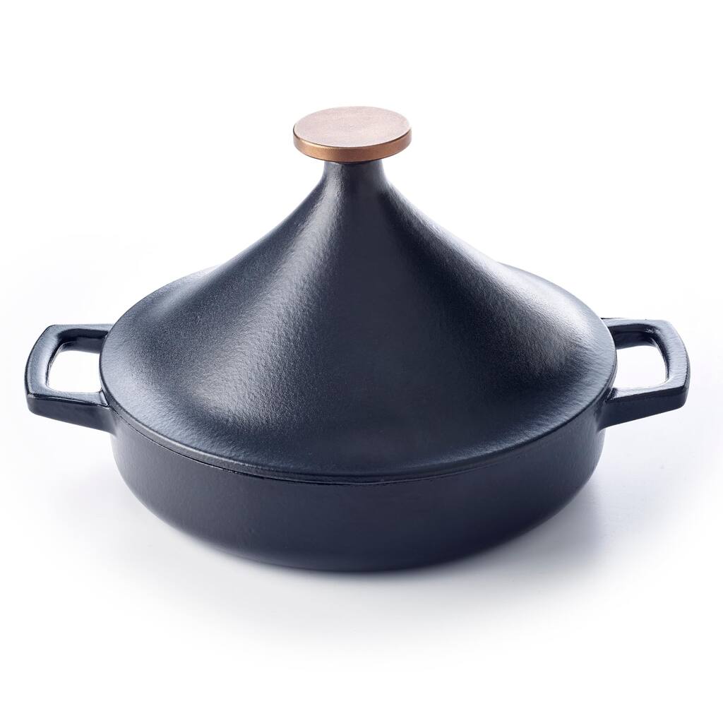 Alva Nori 3 Qt. Enameled Cast Iron Tagine Pot - 11" Black
