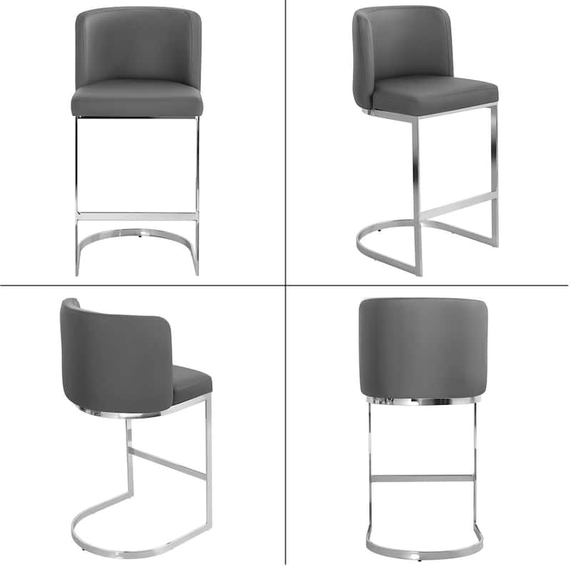 26" Upholstered Bar Stools, Counter Height Stools - 18.11"W x 19.69"D x 37.4"H