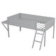 preview thumbnail 10 of 26, Twin/Full Size Wood Gaming Loft Bed with Desk and LED,Grey