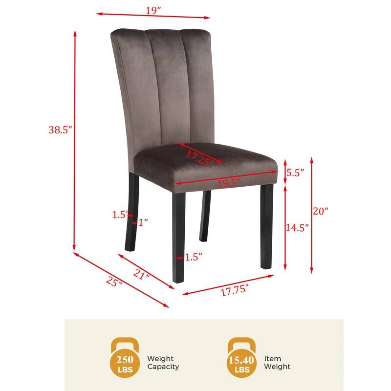 Best Master Furniture Laufel Cedar Brown Velvet Dining Chairs (Set of 2)
