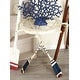 preview thumbnail 2 of 18, White Metal Ship Wheel Top Accent Table with Oar Shaped Legs