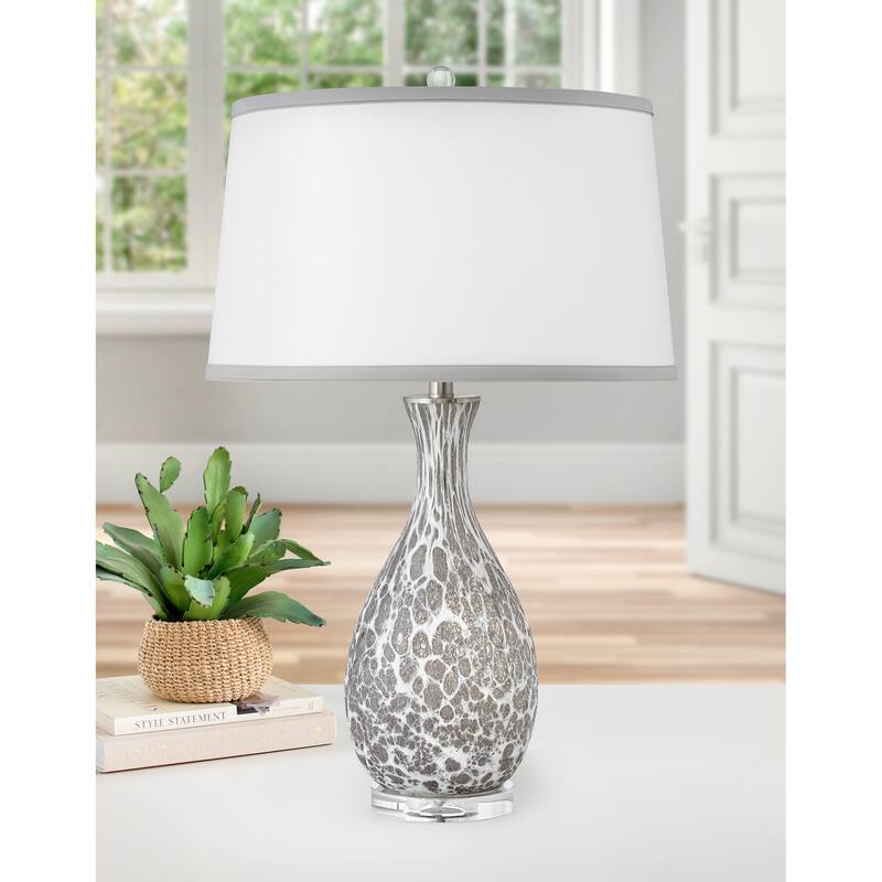 Ragno 30 in. Grey and White Glass Table Lamp