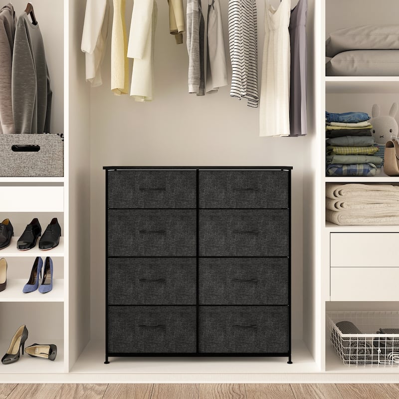Modern Wide Dresser Storage Tower with 8 Drawers