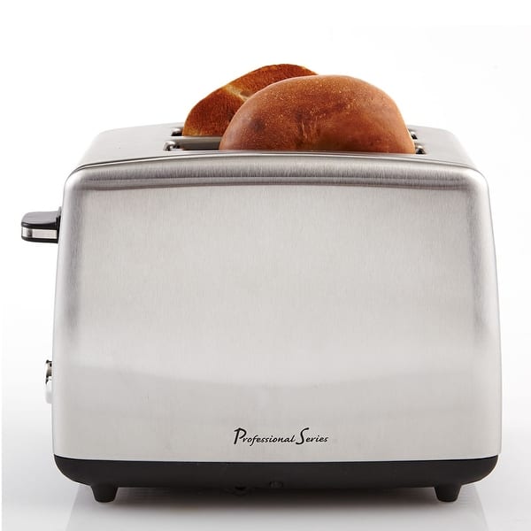 KitchenBro KT-3281 Toaster 2 Slice, Compact Bread Toasters Stainless Steel  Housing best rated prime, 2 Extra Wide Slots Mini Toaster,Stainless