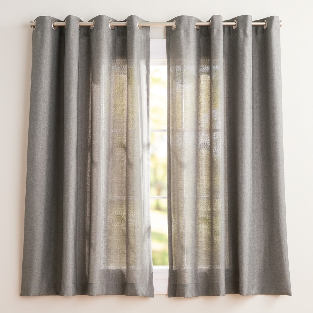 EXCLUSIVE HOME Loha Linen Grommet Top Curtain Panel Pair