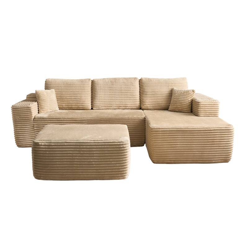 ​​OVIOS Lazy Chaise Lounge Sofa with Ottoman​