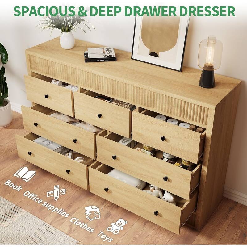 7 Drawer Dresser Storage Organizer for Living Room, Bedroom, Hallway