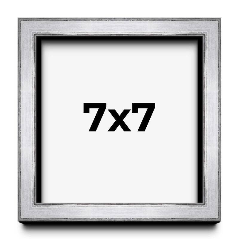 7x7 Shadow Box Frame Silver | 1.375 Inches Deep Real Wood Contemporary