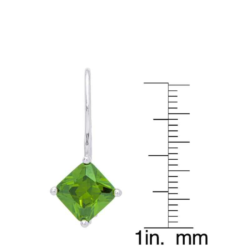 Victoria Townsend Silver Plated Glass Square Leverback Earrings- Many Colors