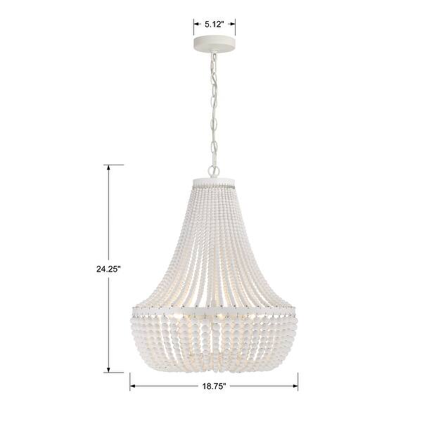 Rylee 6 Light Matte White Chandelier - 18.75'' W x 23.6'' H