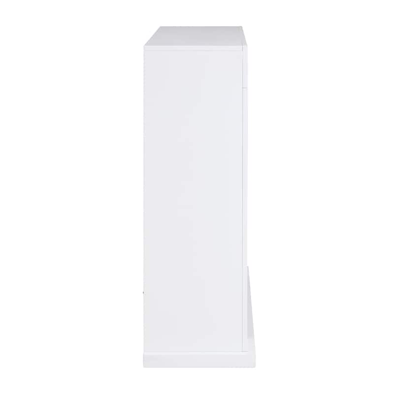 SEI Furniture Larry Industrial White Electric Fireplace